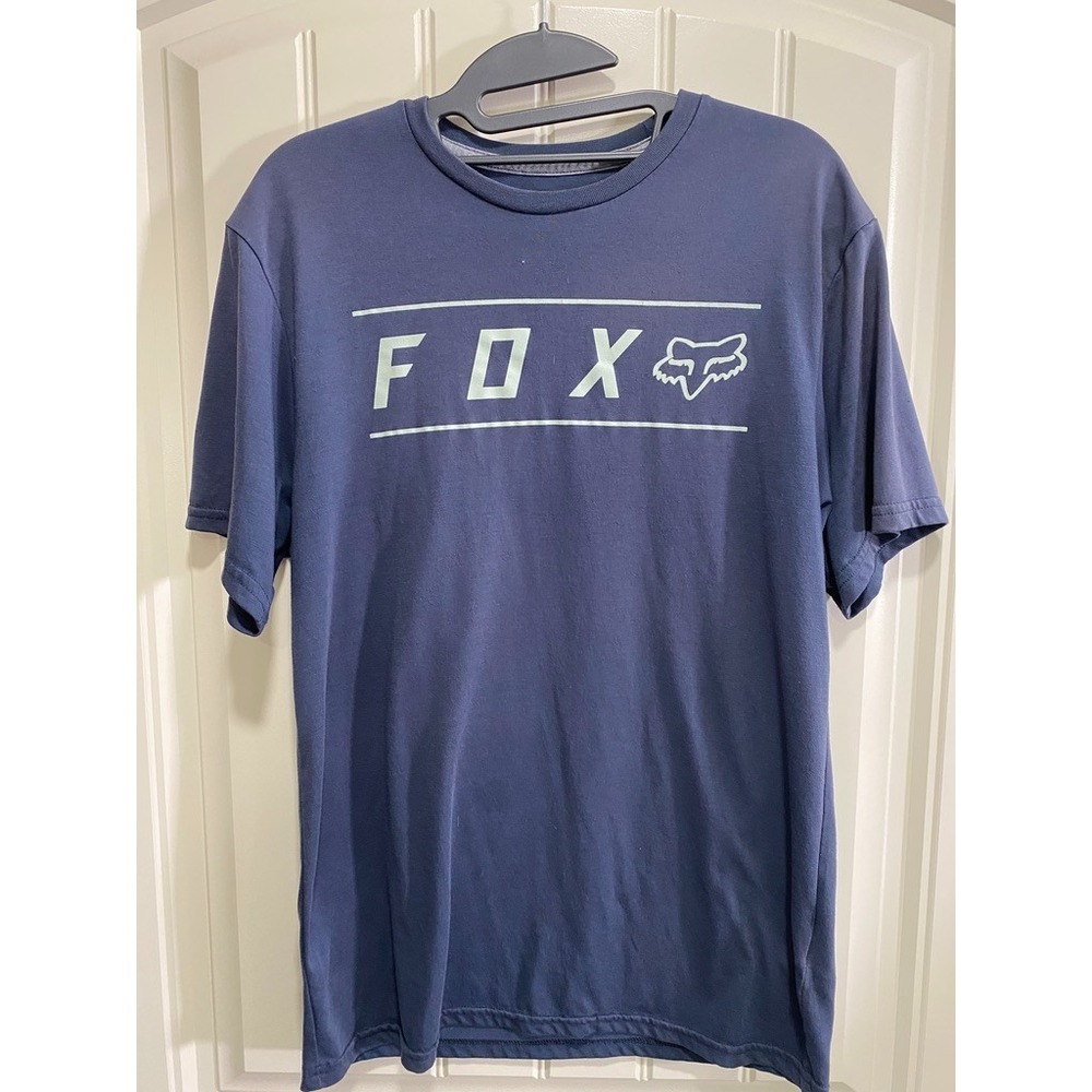 Fox‎ Racing Logo T Shirt Mens Medium Slate Gray Graphic Print Tee